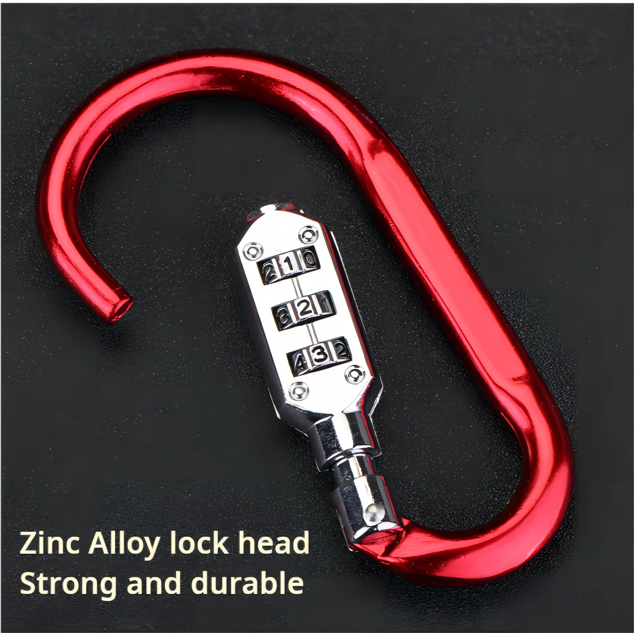 Aluminum Alloy D-Type Backpack Lock | Waterproof & Anti-Theft Combination Padlock | Helmet & Basket Buckle Hook