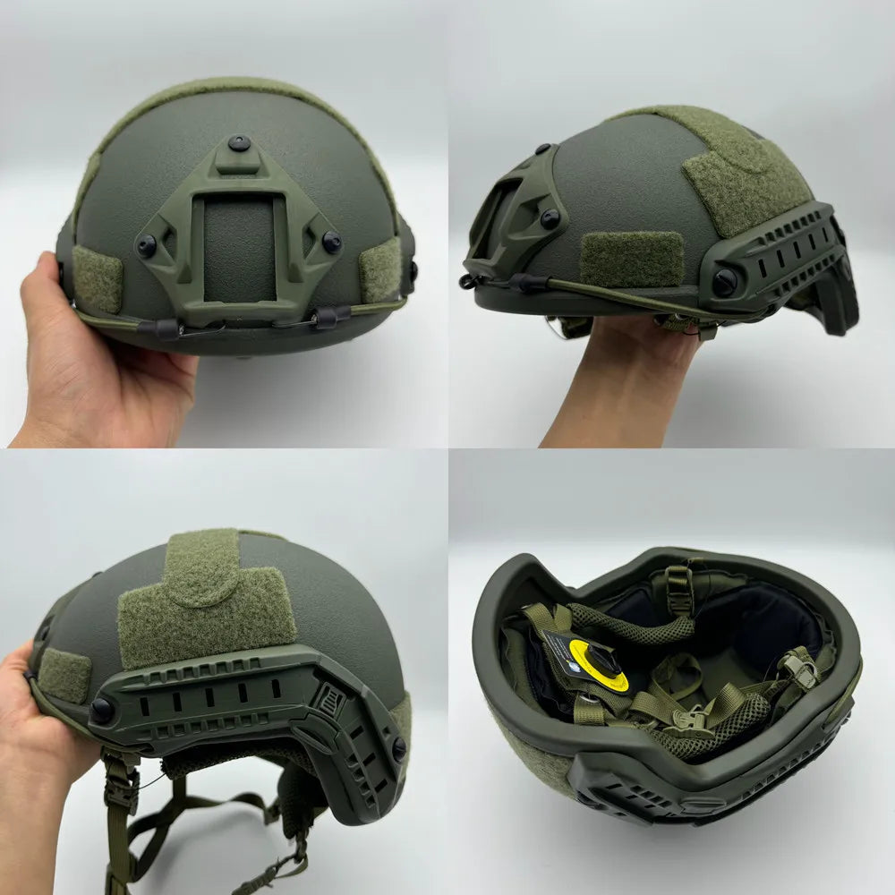 High-Cut Tactical Ballistic Helmet NIJ IIIA Kevlar Helmet with FAST Wendy’s Suspension Pad