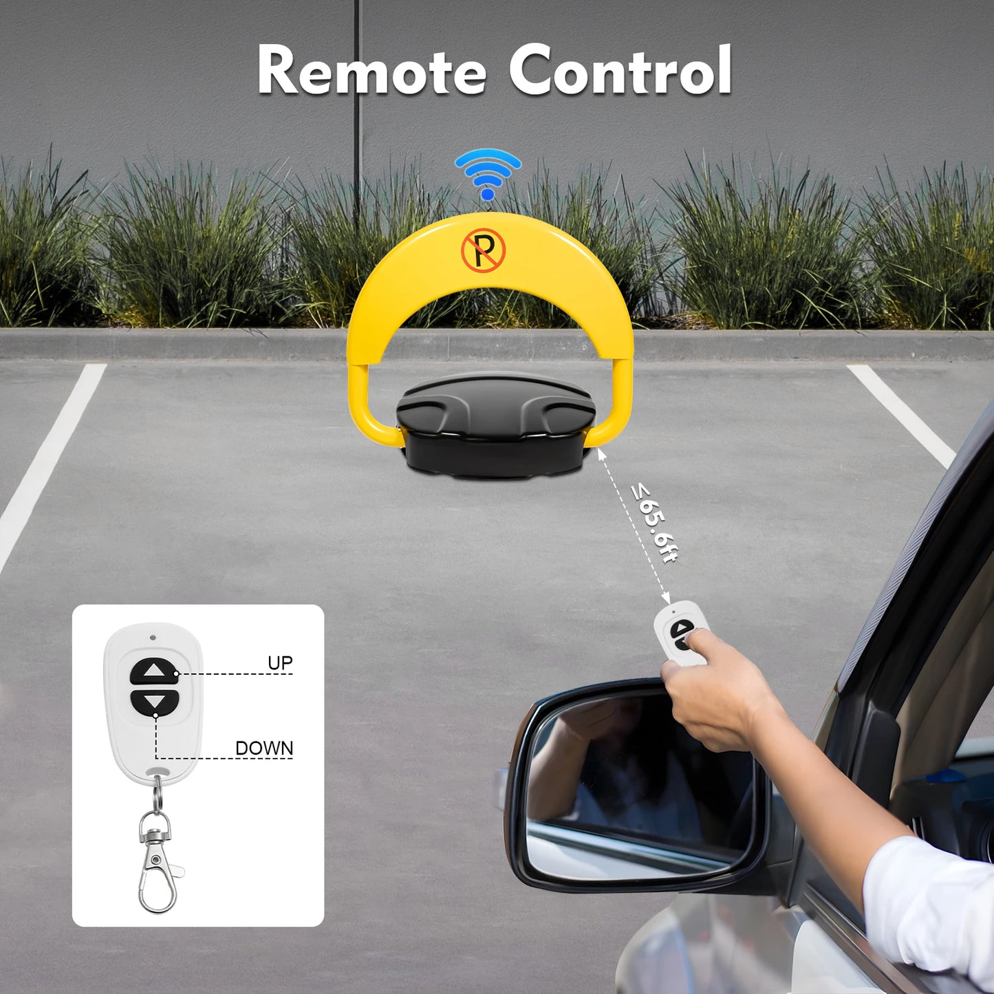 Remote Control Car Parking Spot Lock with Foldable Barrier and Auto Sensor