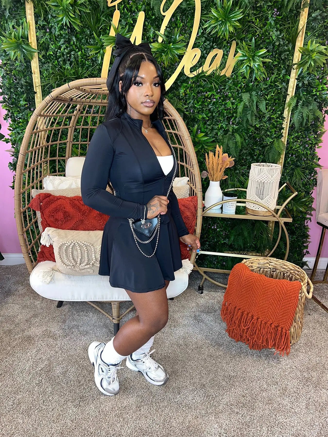 Women’s Casual Sports 2-Piece Set - Zip-Up Jacket & Mini Skirt with Shorts