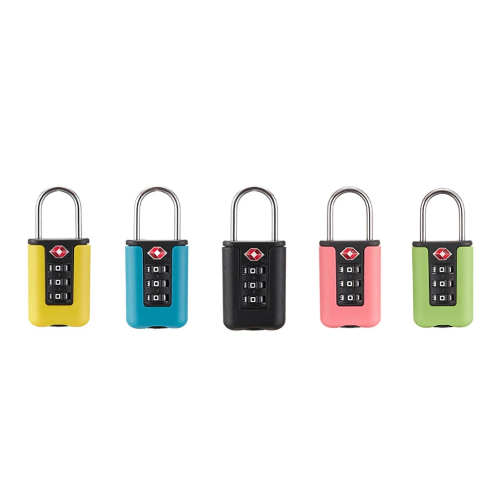 Travel Luggage 3-Digit Combination Lock | Password Changeable | Black Padlock