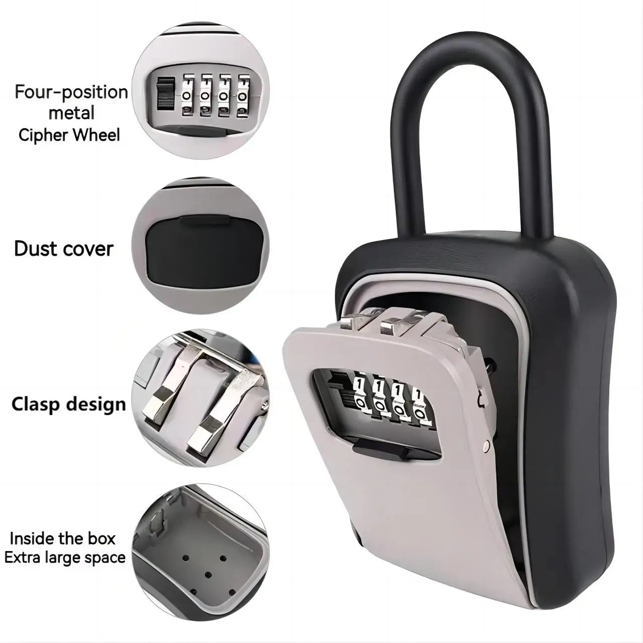 Wall Mounted Key Safe – 4-Digit Password Lock Box for Secure Storage of Up to 5 Keys