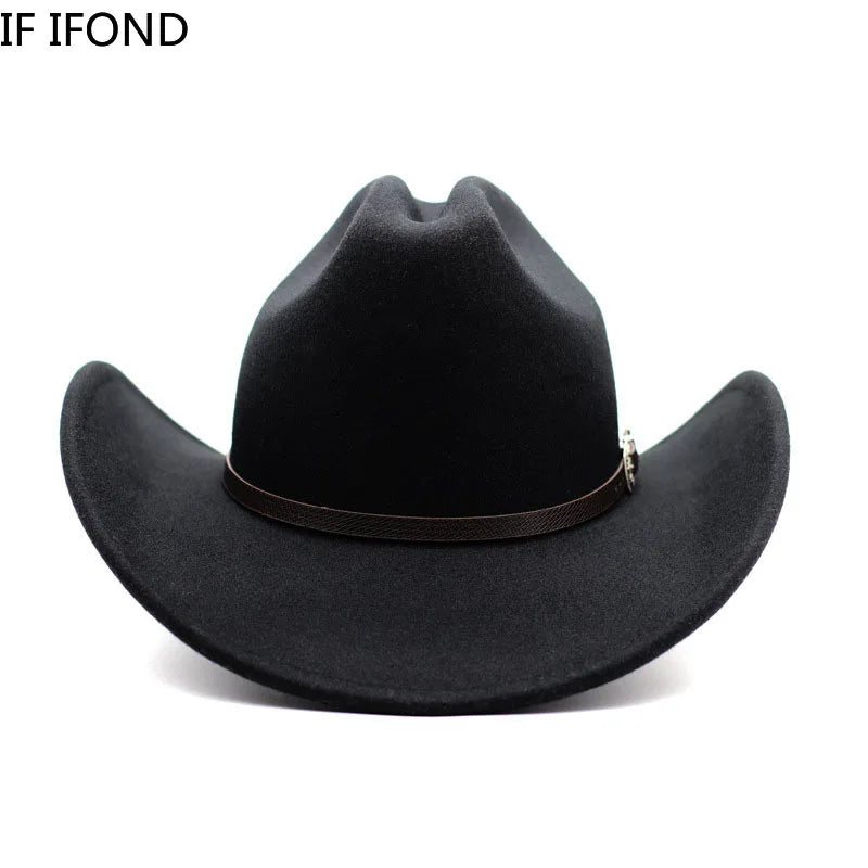 Rustic Western Cowboy Hat - Leather Wide Brim for Men & Women