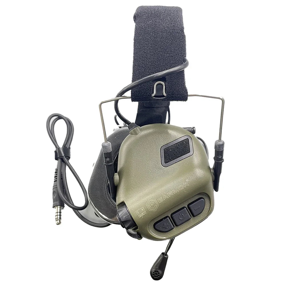 EARMOR M32 MOD4 Tactical Shooting Earmuffs – Noise Reduction Headset with Helmet ARC Rail & Kenwood PTT Adapter