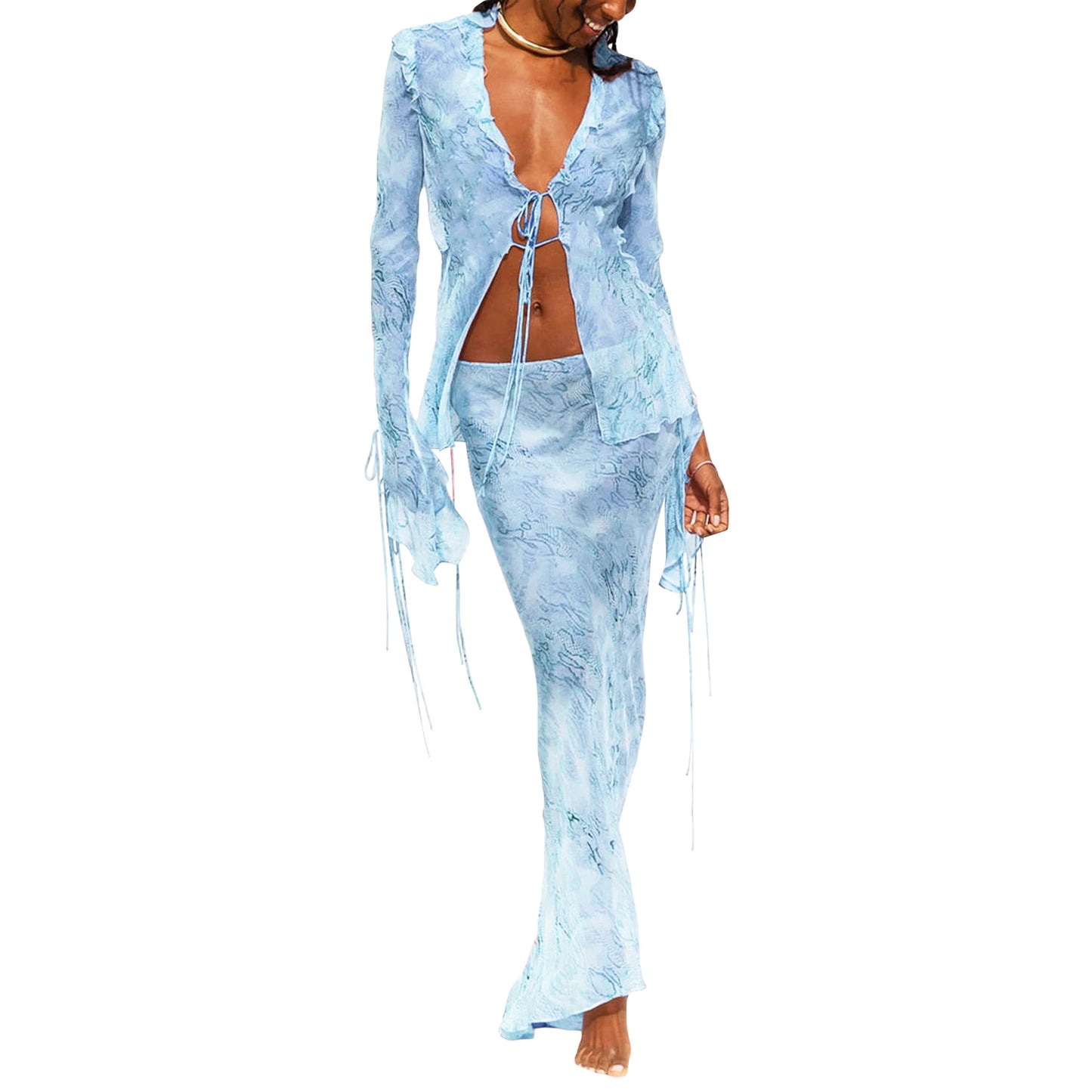 BloomLuxe Floral Skirt Set