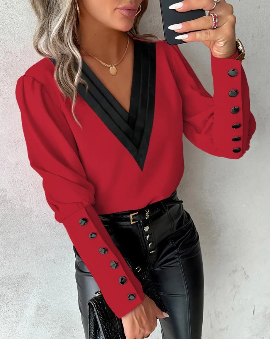 AutumnVee Contrast Blouse