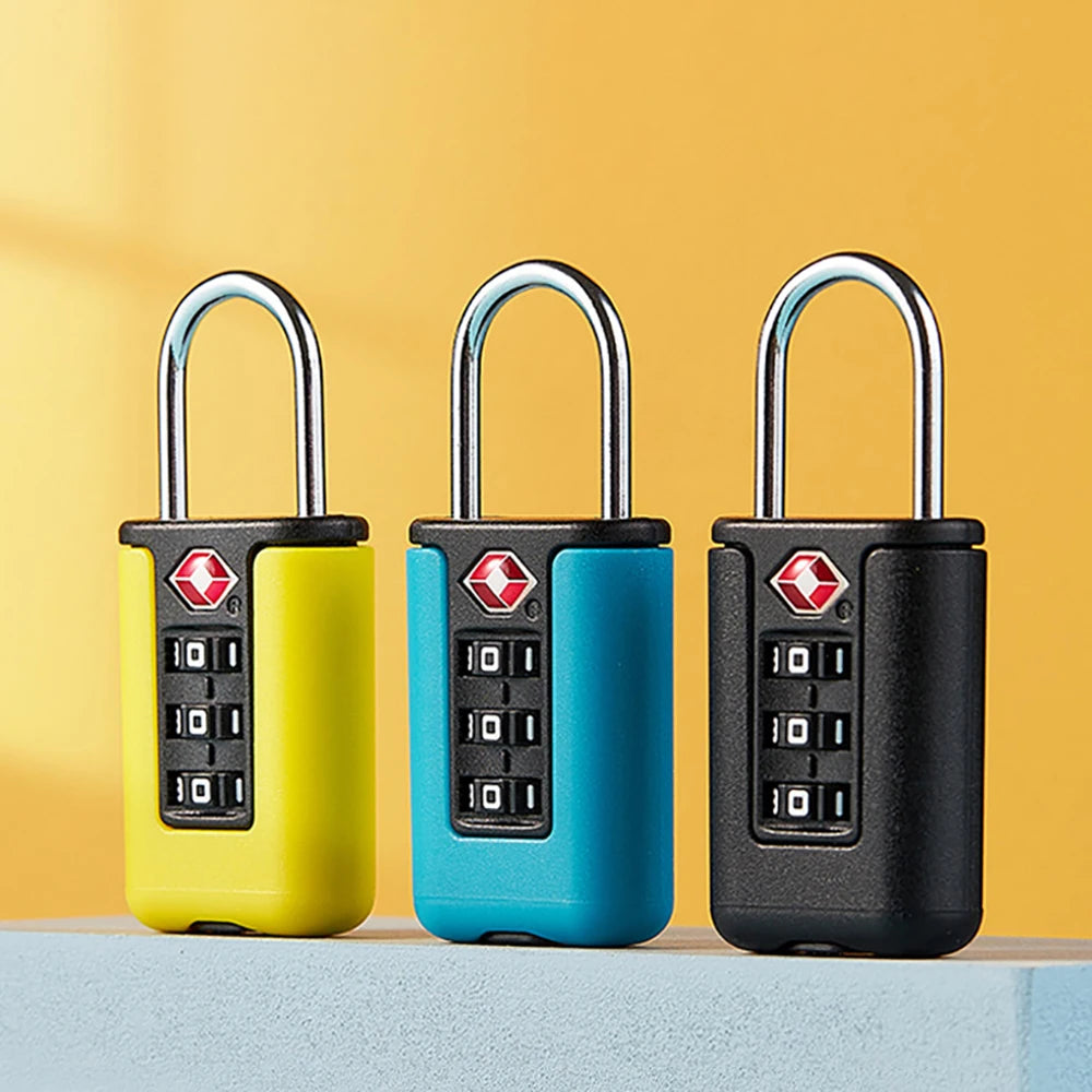 Travel Luggage 3-Digit Combination Lock | Password Changeable | Black Padlock