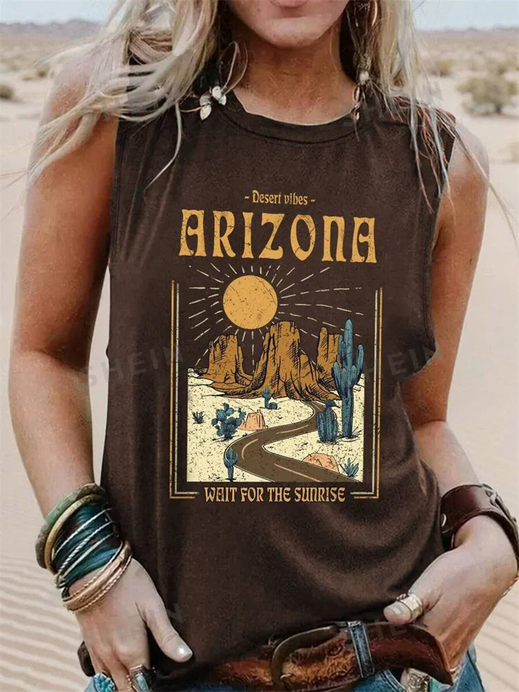 Rock Hip Hop Print Women's Crew Neck Tank Top - Summer Street Fashion