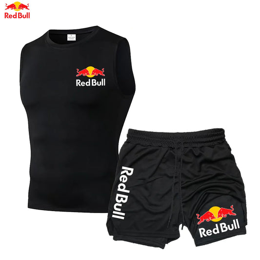 RedBull Men’s 2-in-1 Quick-Dry Gym Set — Tank Top & Shorts
