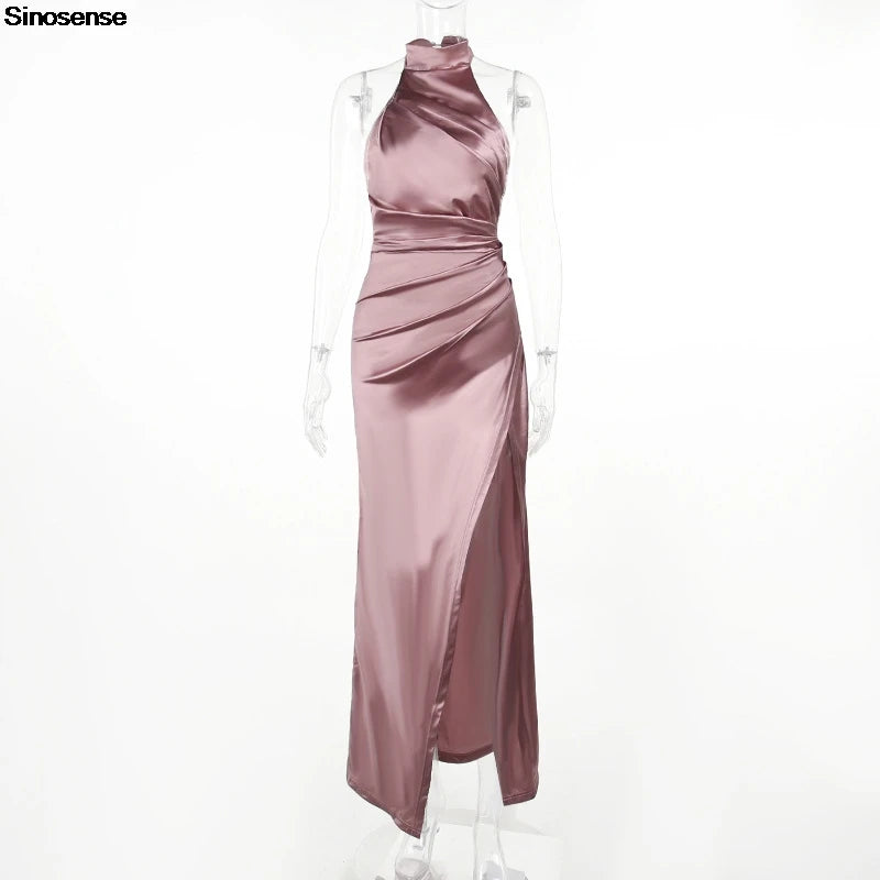 Women’s Halter Ruched Evening Dress