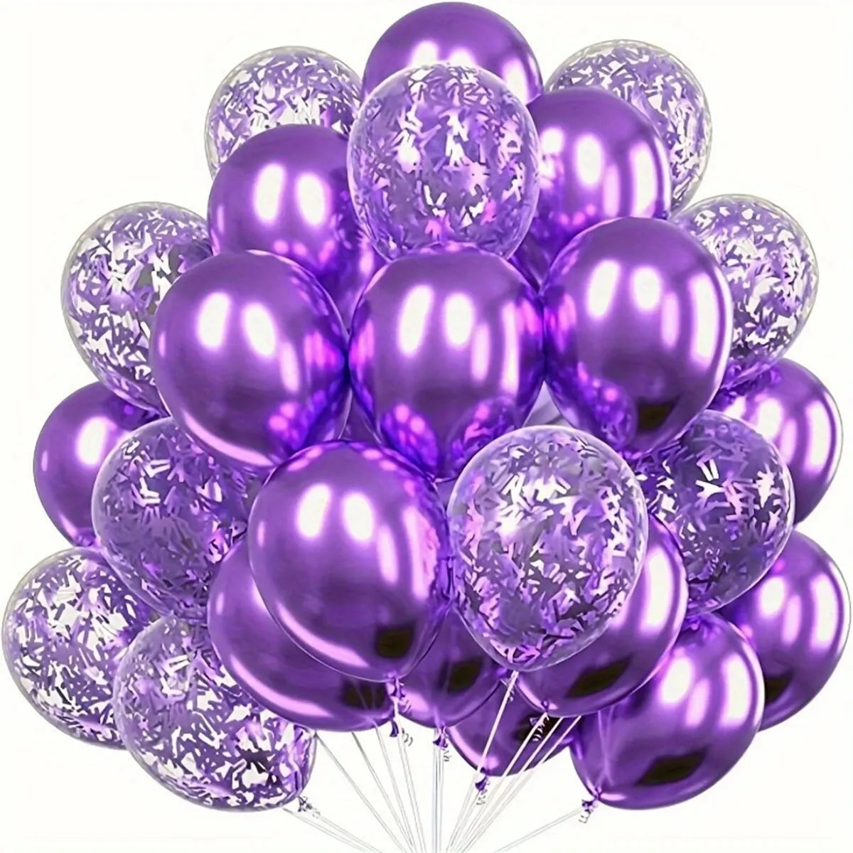 20pcs Metallic Confetti Latex Balloons – Party Balloons for Birthdays, Weddings, and Anniversaries