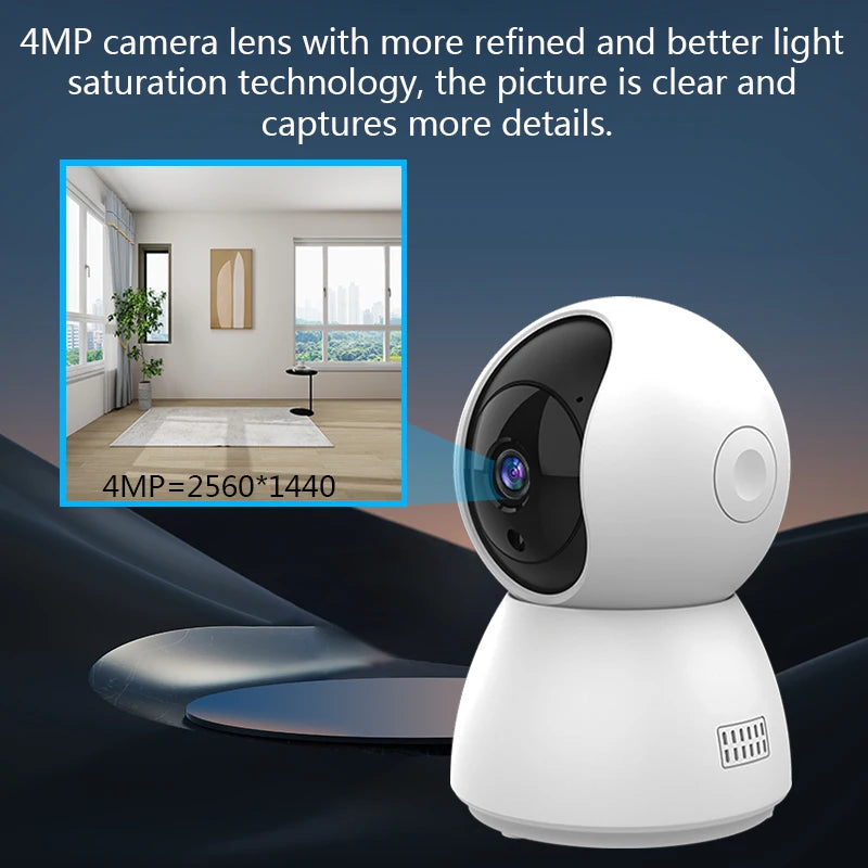 Smart Home 4MP Mini WiFi Camera with Auto Tracking