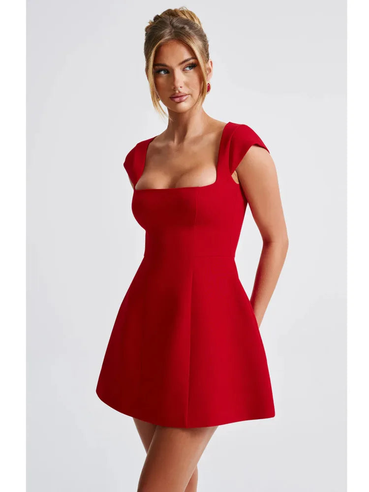Articat Elegant Square Neck Bodycon Dress