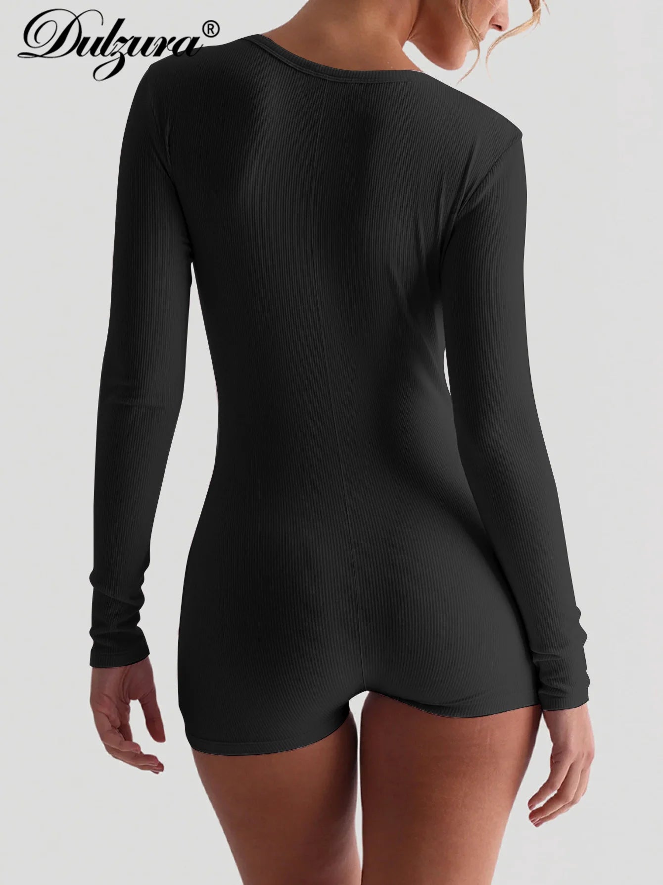 Dulzura Skinny Long Sleeve Bodycon Jumpsuit - Y2K Party & Workout Romper