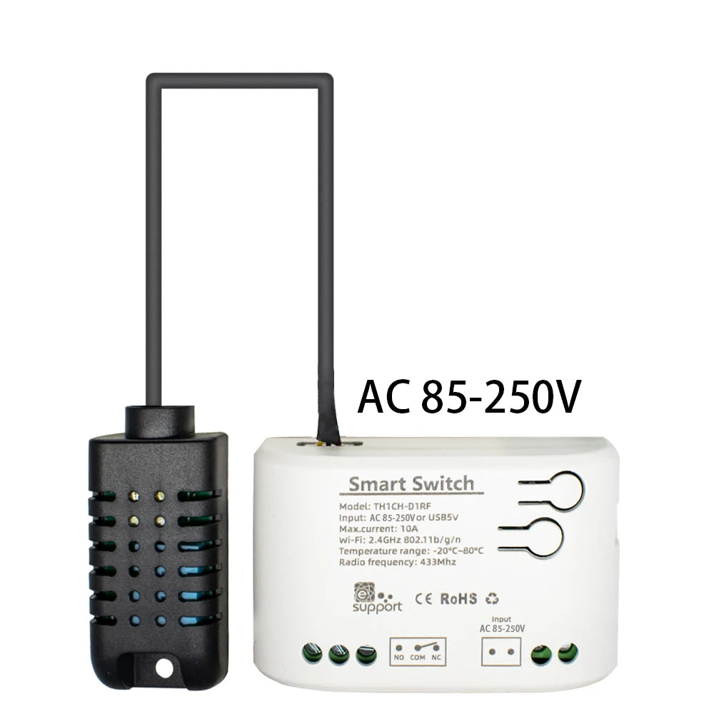 Smart WiFi Temperature & Humidity Controller 10A 2000W with Alexa & Google Home Compatibility