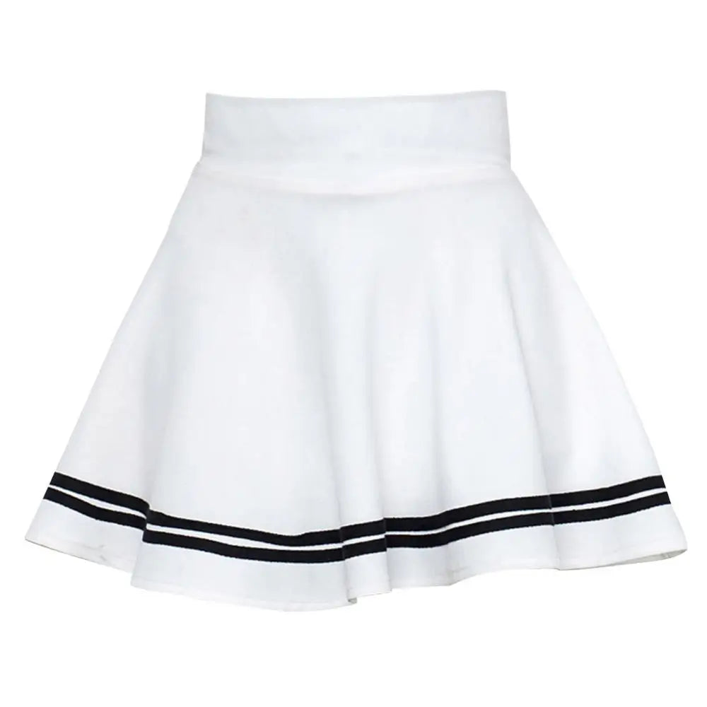 High-Waist Pleated Mini School Skirt