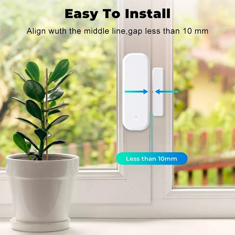 Tuya WiFi Smart Door & Window Sensor – Security Alarm System Compatible with Alexa & Google Home