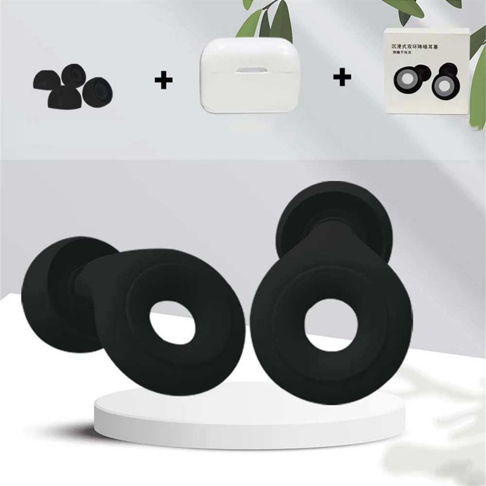 Sleep Noise Reduction Earplugs – 1 Pair, Soft Silicone, Reusable, Waterproof for Travel & Swimming