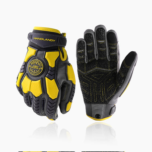 HANDLANDY Heavy Duty Work Gloves for Men – Cut-Resistant, Impact Protection & Touch Screen Mechanics Gloves