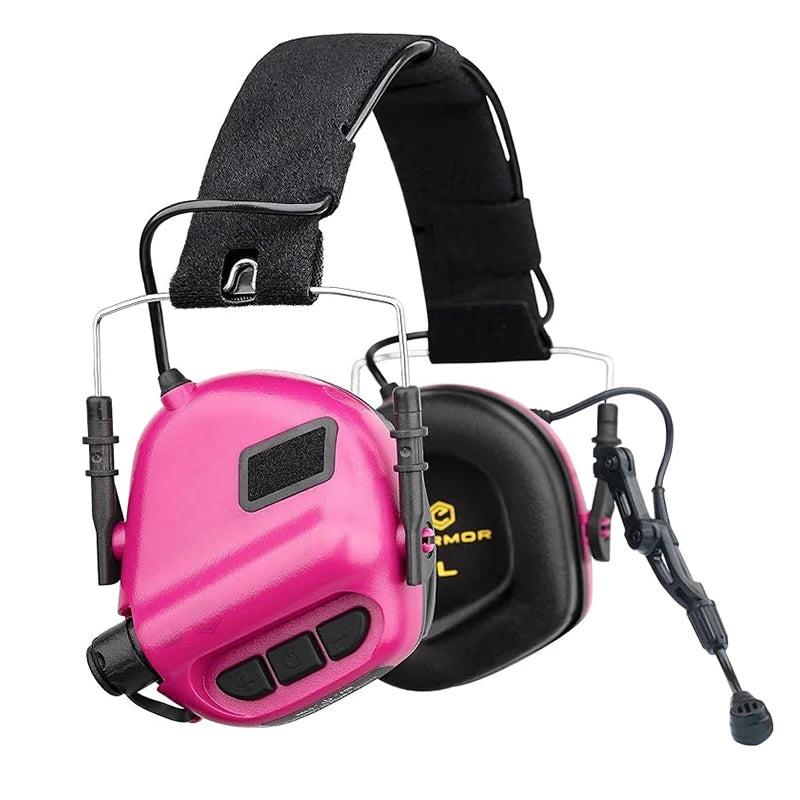 EARMOR M32 MOD4 Tactical Shooting Earmuffs – Noise Reduction Headset with Helmet ARC Rail & Kenwood PTT Adapter