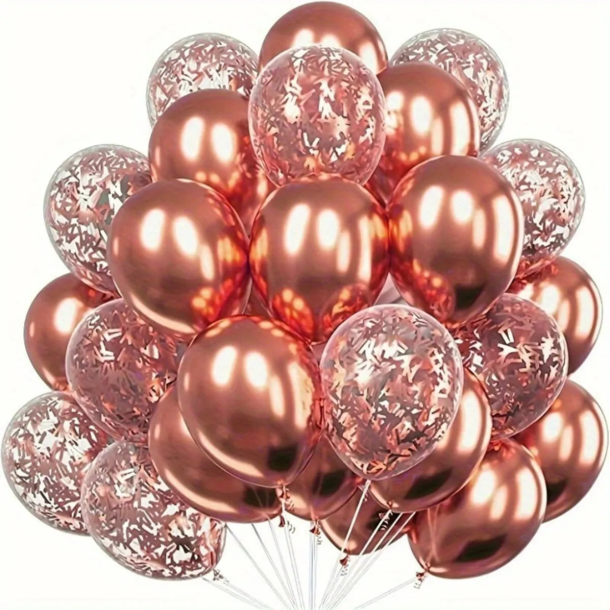 20pcs Metallic Confetti Latex Balloons – Party Balloons for Birthdays, Weddings, and Anniversaries