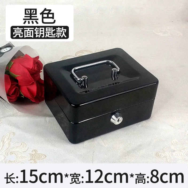 Portable Mini Key Safe – Lockable Steel Piggy Bank for Cash & Coin Storage