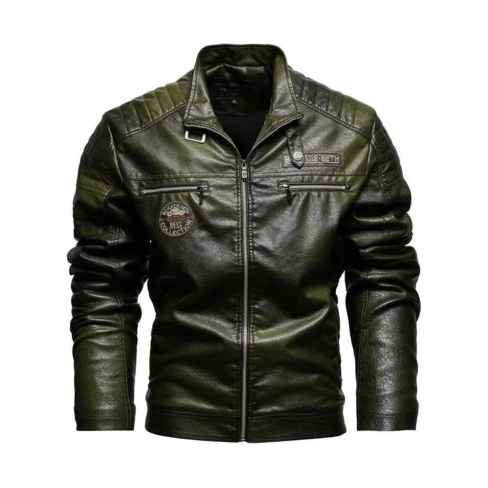 Men’s Casual PU Leather Jacket