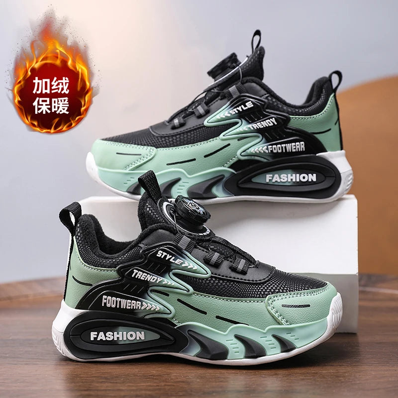 Winter Plush Boys’ Casual Sneakers