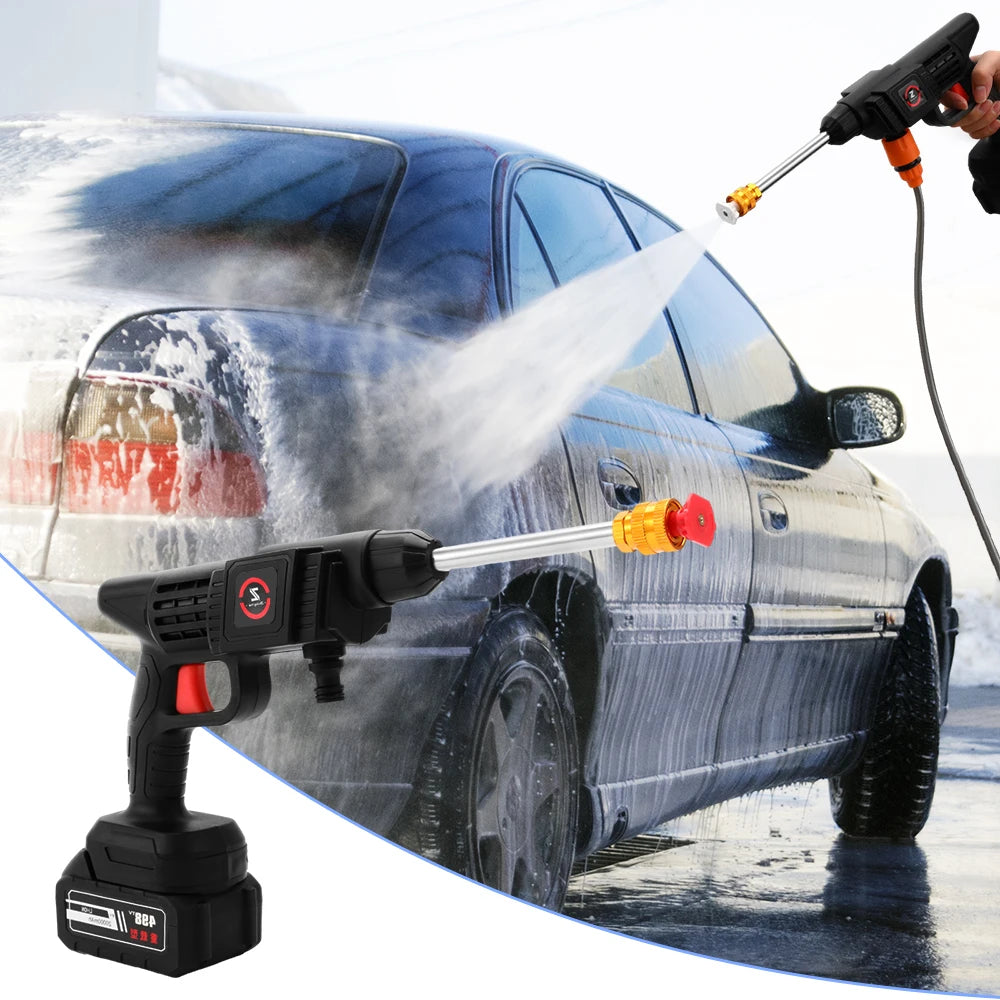 High Pressure 50Bar Car Washer – Cordless 200W Spray Gun with 10000mAh Battery