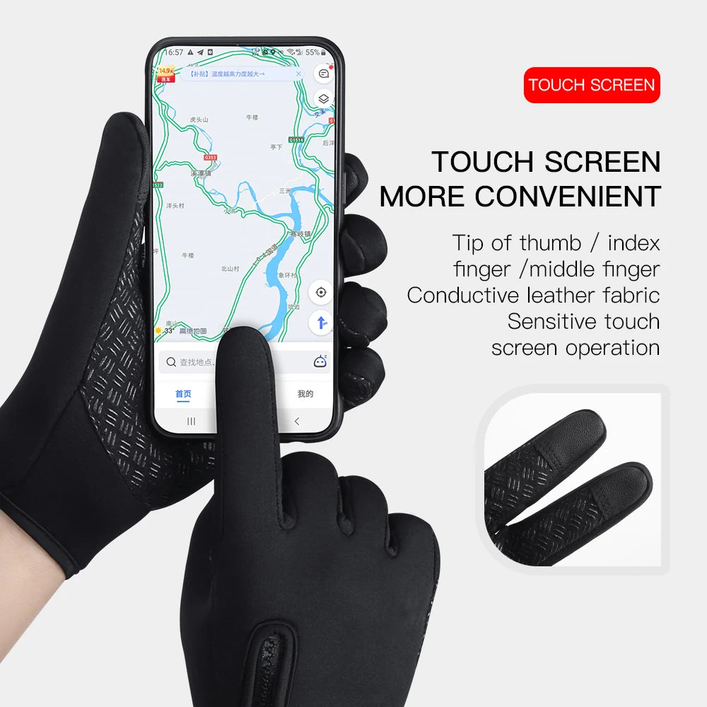 Winter Touchscreen Gloves for Men & Women – Waterproof, Warm, and Cold-Resistant for Motorcycle, Cycling, Running & Skiing
