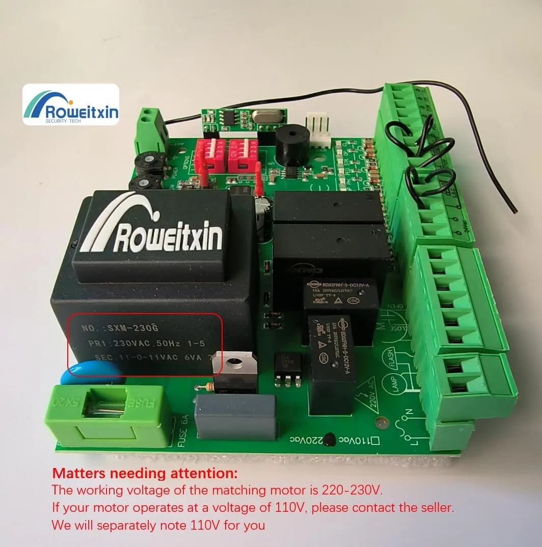 Universal Gate Motor Controller – 220V AC Circuit Board for Sliding Gate Opener (433.92MHz)