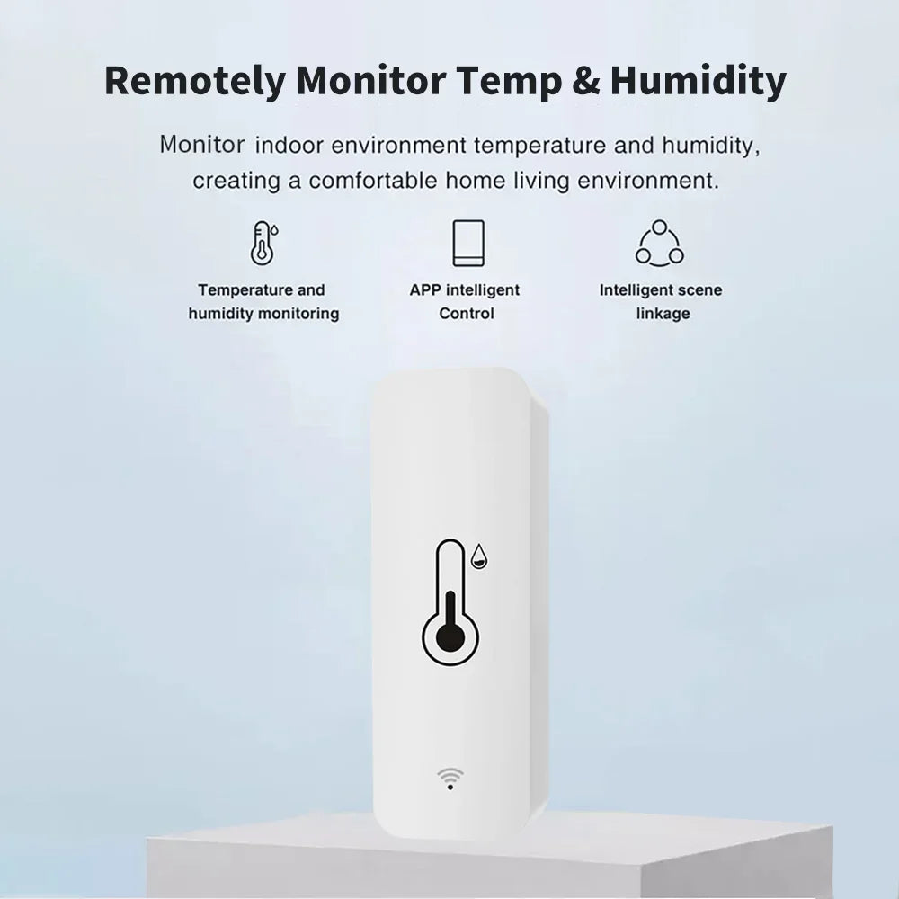 Tuya WiFi Smart Temperature & Humidity Sensor – Indoor Hygrometer Controller, Works with Alexa & Google Home