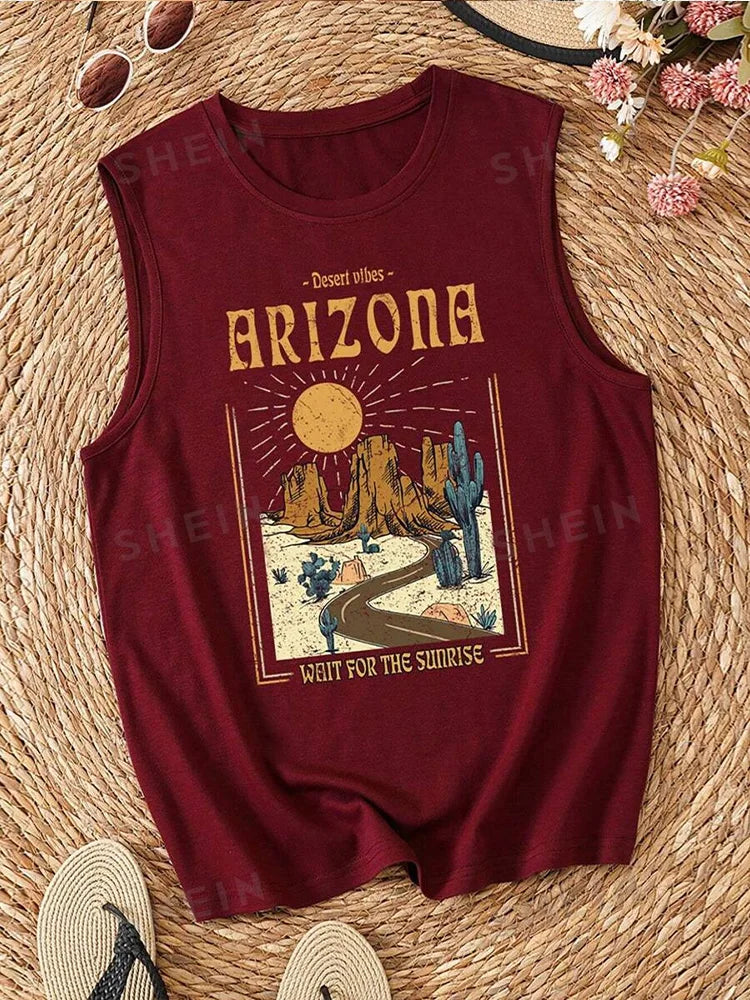 Rock Hip Hop Print Women's Crew Neck Tank Top - Summer Street Fashion