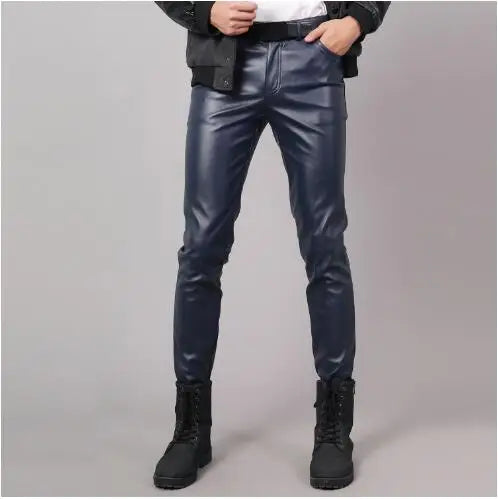 Men’s Slim PU Leather Pants