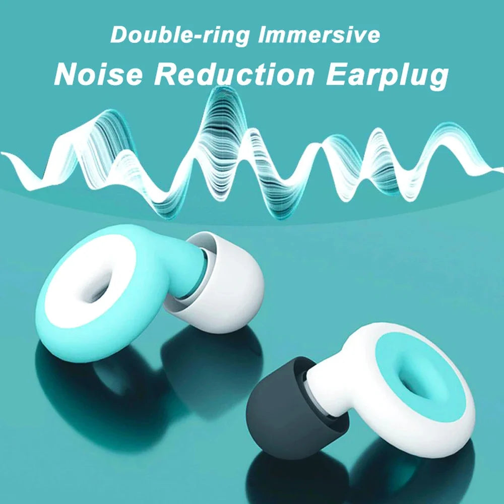 Sleep Noise Reduction Earplugs – 1 Pair, Soft Silicone, Reusable, Waterproof for Travel & Swimming
