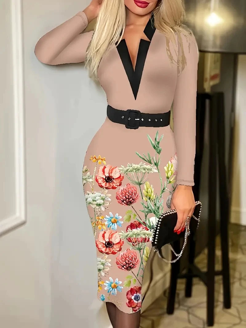 PrintLuxe Belted Dress