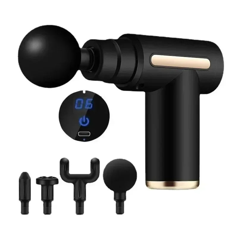 Compact USB Massage Gun – Mini Fascia Muscle Relaxation & Neck Grab Massager for Fitness