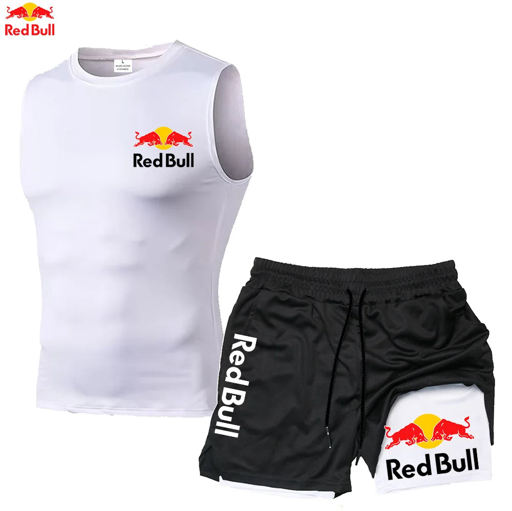 RedBull Men’s 2-in-1 Quick-Dry Gym Set — Tank Top & Shorts