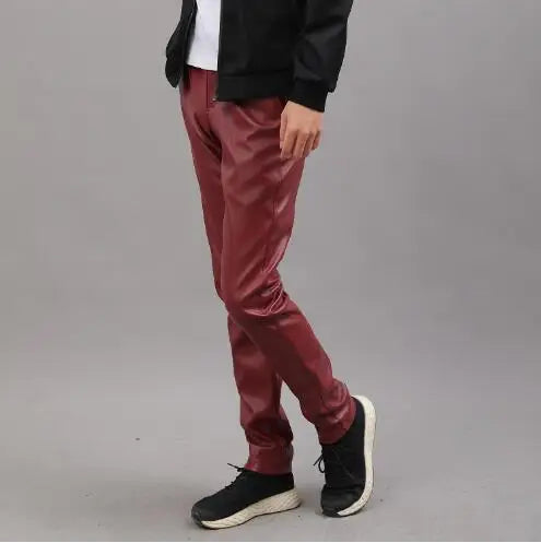 Men’s Slim PU Leather Pants