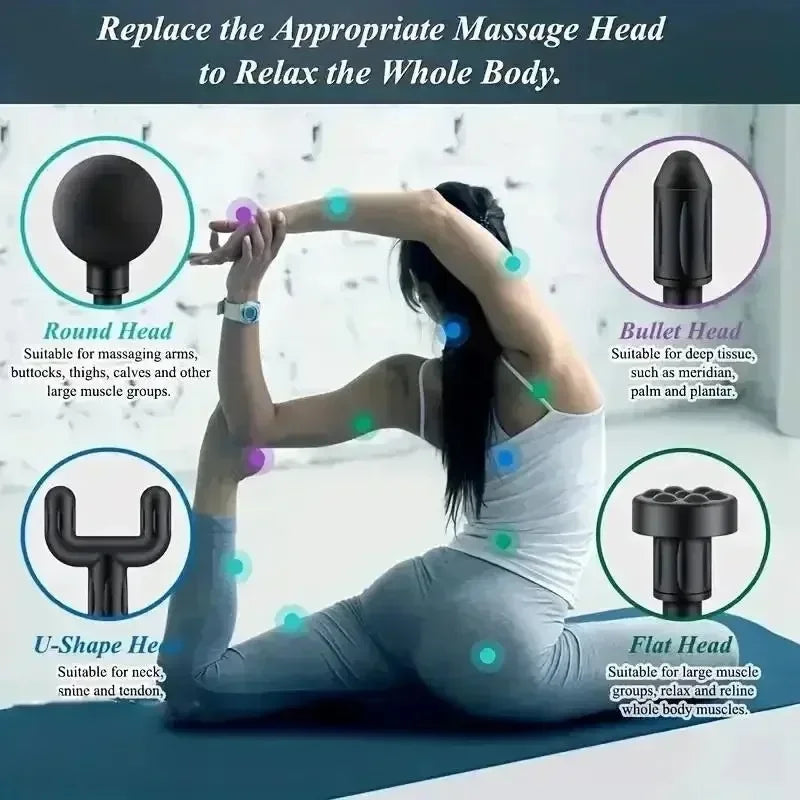 Compact USB Massage Gun – Mini Fascia Muscle Relaxation & Neck Grab Massager for Fitness