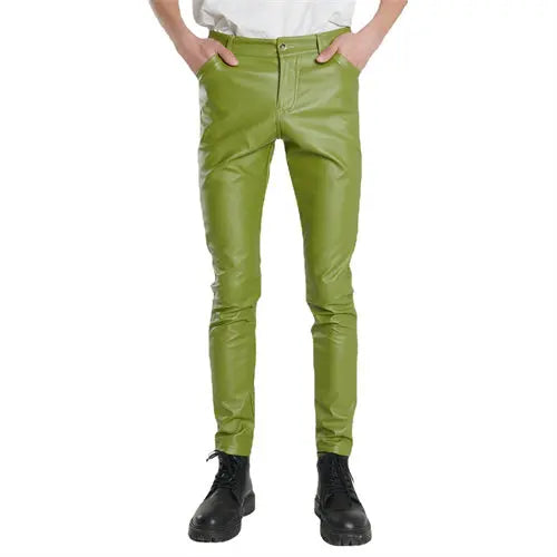 Men’s Slim PU Leather Pants