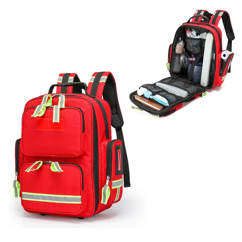 Large Capacity Emergency Rescue First Aid Kit Backpack - Organized Medical Survival Gear for Outdoor Camping & Hiking