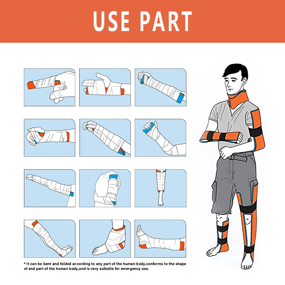 CARBOU Universal Aluminum Splint Roll - Medical Survival Polymer for Bone Fixation in Emergency Kits