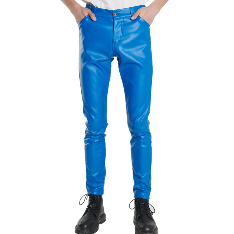Men’s Slim PU Leather Pants