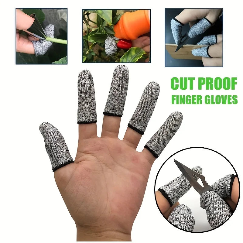 Level Protection Anti-Cutting Finger Gloves for Outdoor Work & Kitchen Safety 10 Pcs 5