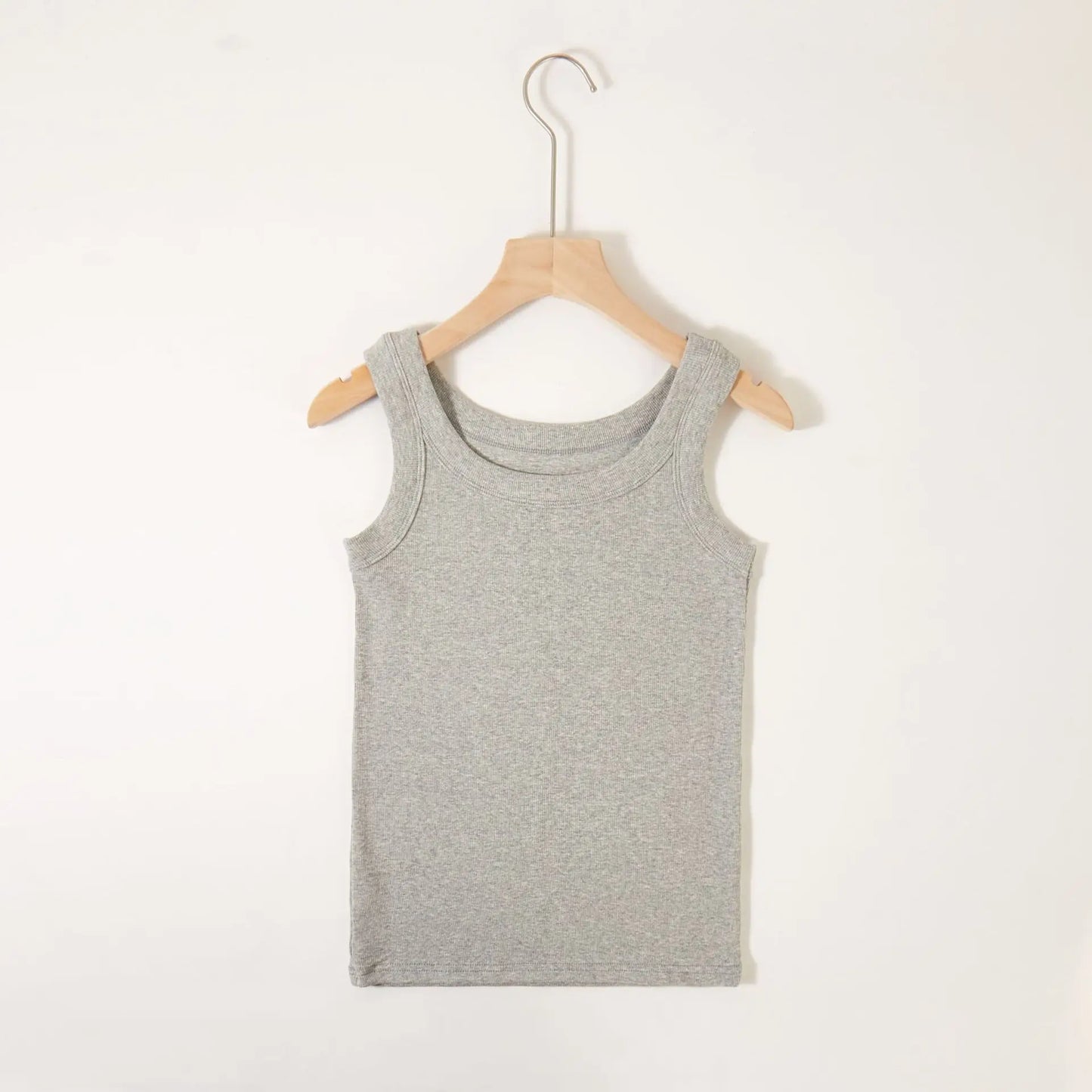Women's Round Neck Rib-Knit Racerback Sleeveless Crop Tank Top