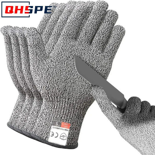 Grade 5 Cut-Resistant Gloves – HPPE Scratch-Resistant Safety Protection for Kitchen & Gardening