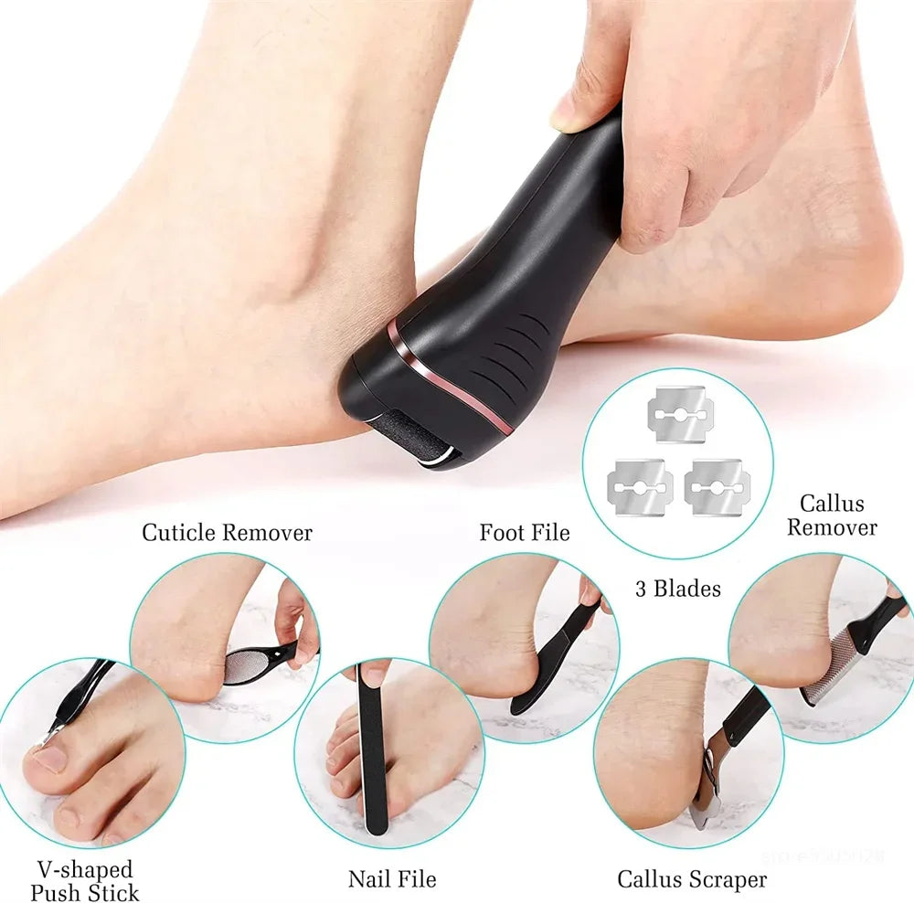 SmoothSole Electric Callus Remover – Professional Pedicure Machine with 3 Heads for Cracked Heels & Dead Skin