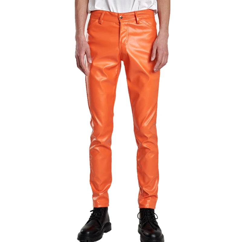 Men’s Slim PU Leather Pants