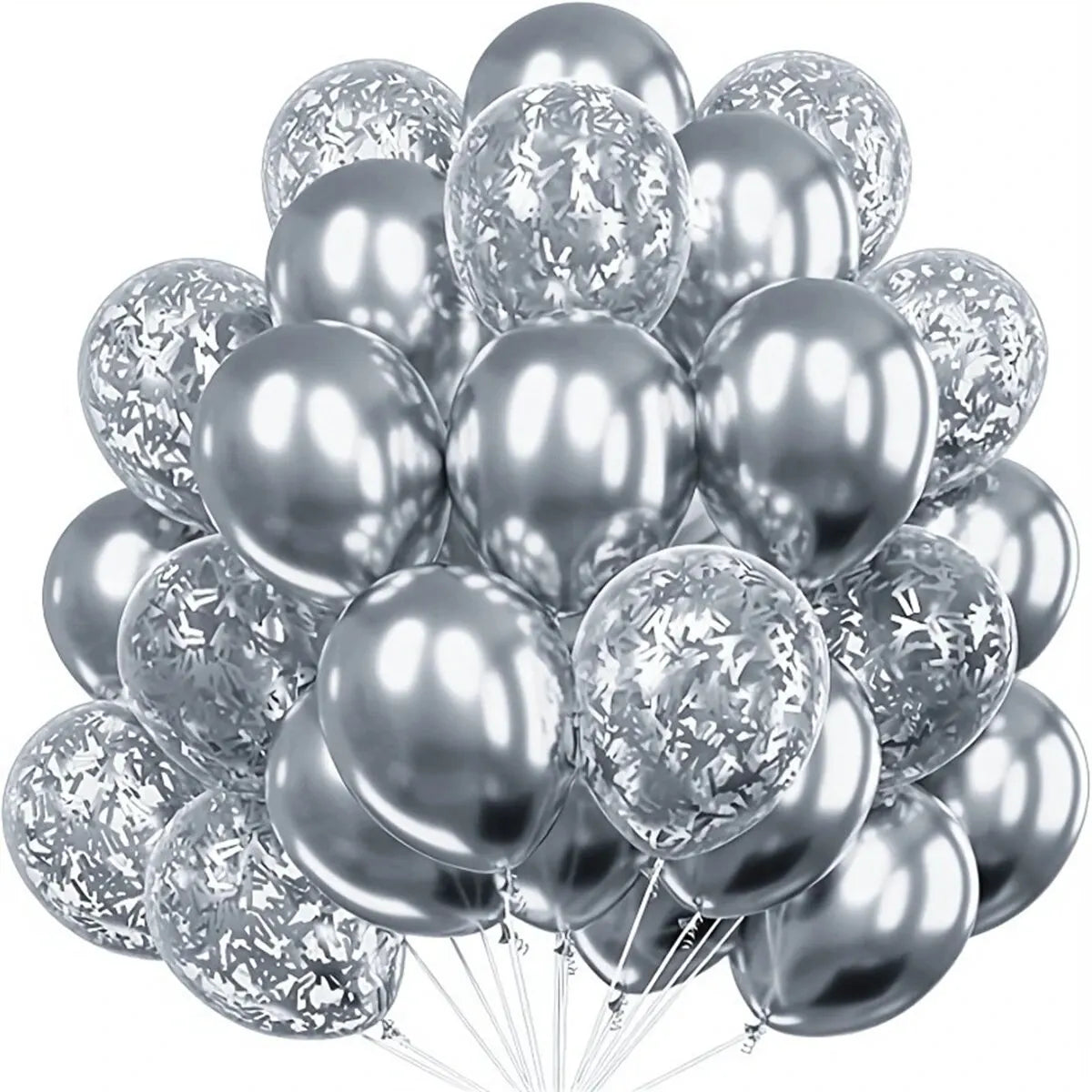 20pcs Metallic Confetti Latex Balloons – Party Balloons for Birthdays, Weddings, and Anniversaries